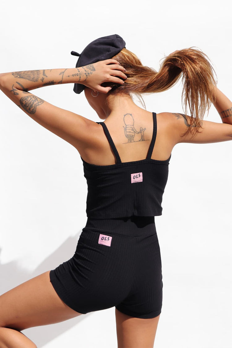 Shorts The Mini Malha Canelada Black