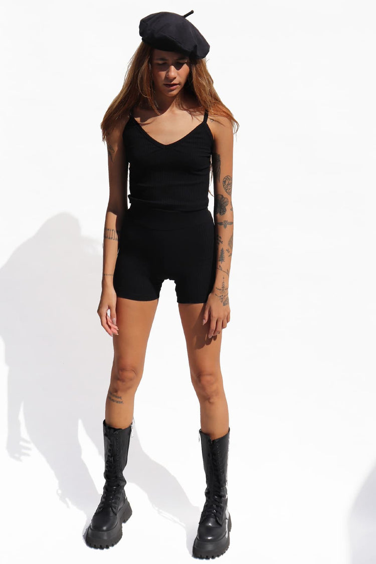 Regata Wild Malha Canelada Preto