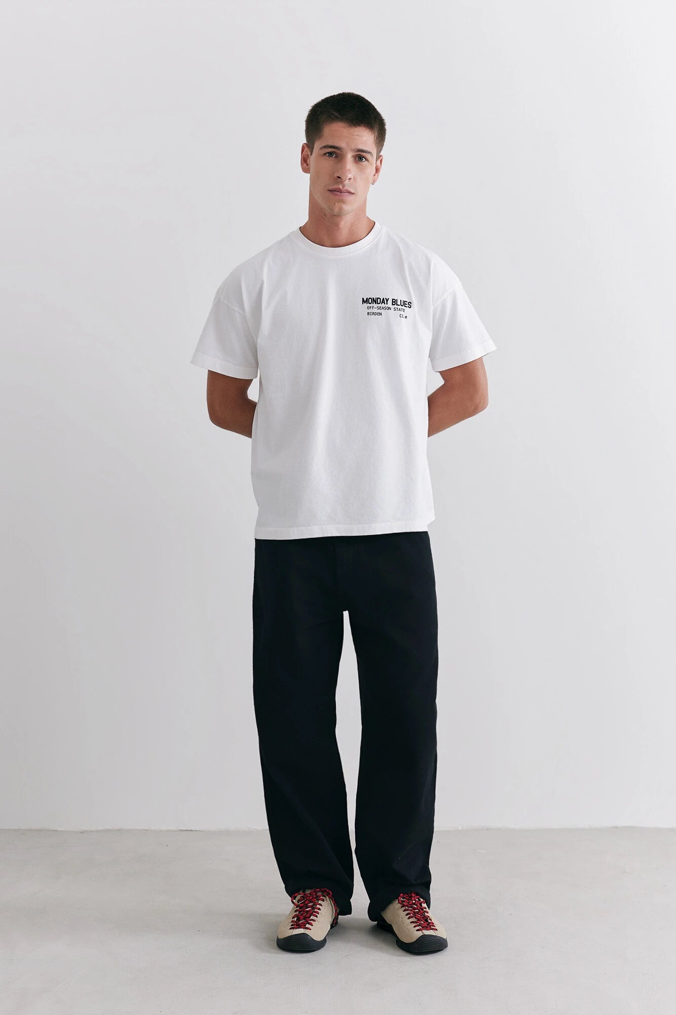 Camiseta Birden Boxy Monday Blues Branca