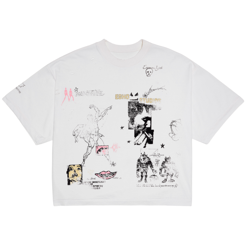 Camiseta Overboxy Egho Zine Off White