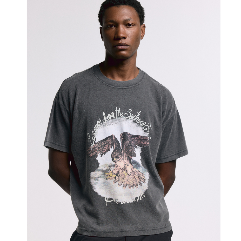 Camiseta Boxy Carnan Falcon Preto Estonado