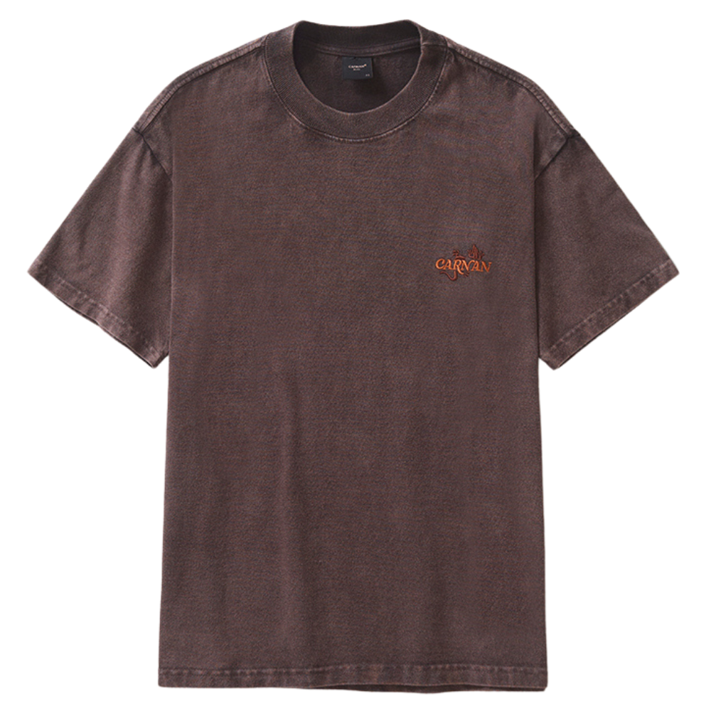 Camiseta Boxy Carnan Marrom Estonado