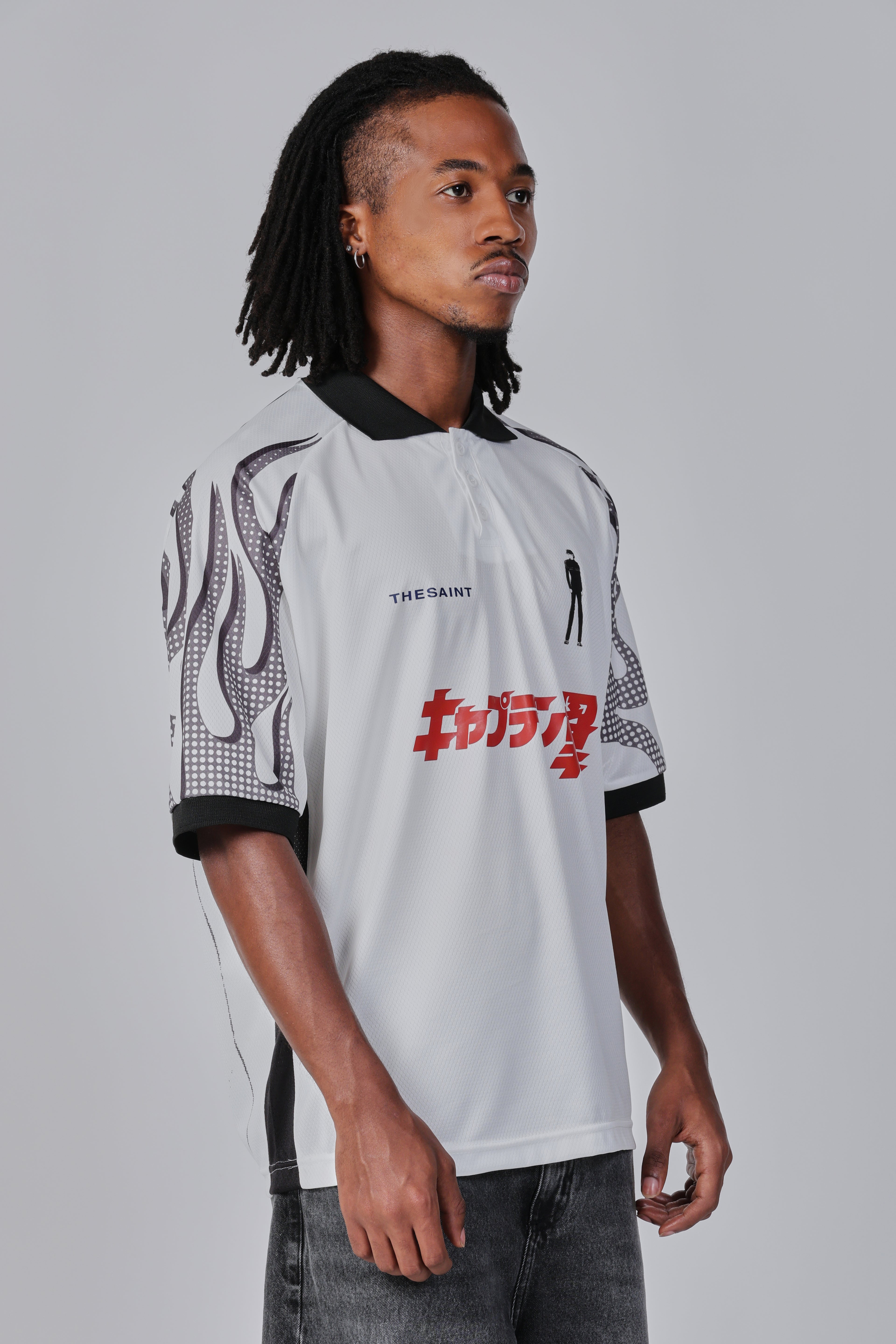 Camiseta Polo The Saint Hyuga Soccer Jersey Branca