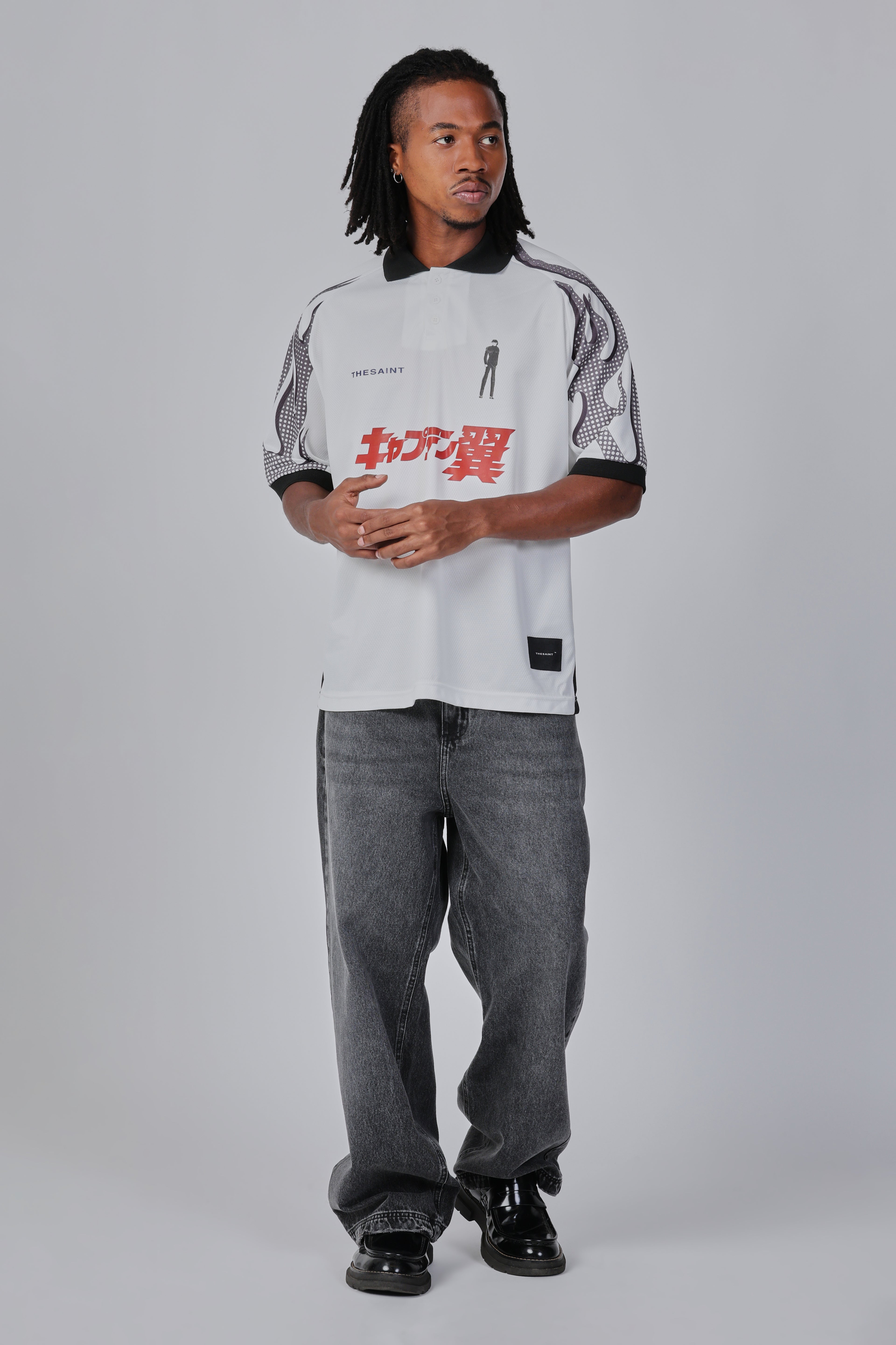 Camiseta Polo The Saint Hyuga Soccer Jersey Branca