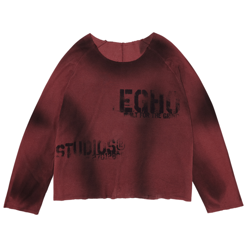 Camiseta Manga Longa Egho Stencil Vermelha