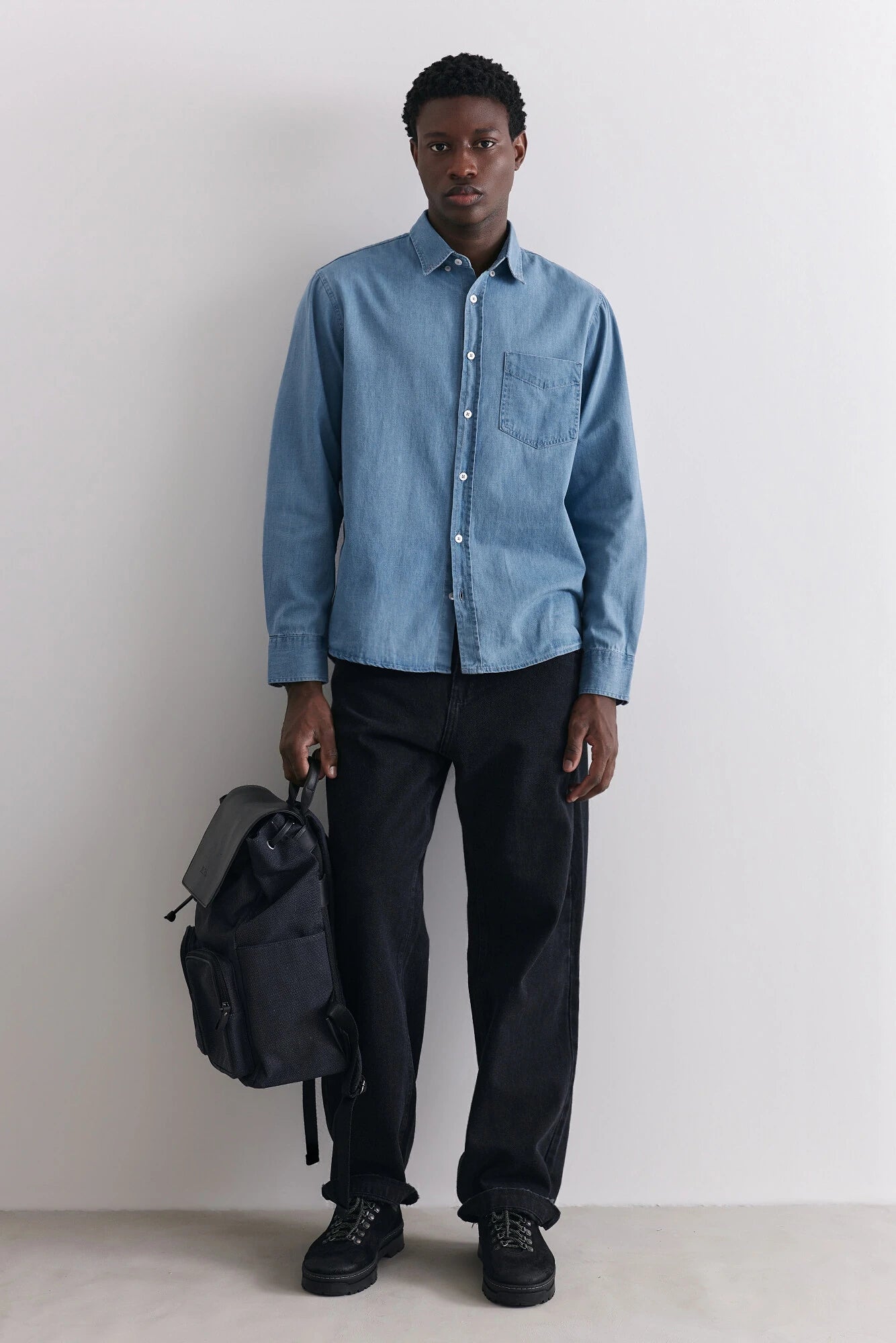 Camisa Manga Longa Birden Oxford Denim Azul
