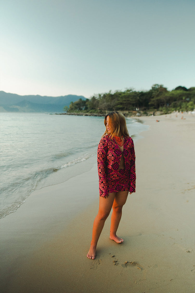 Casaqueto Cocktail Tule Bordado Pink