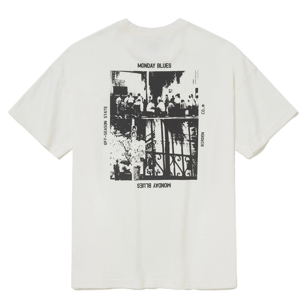 Camiseta Birden Boxy Monday Blues Branca