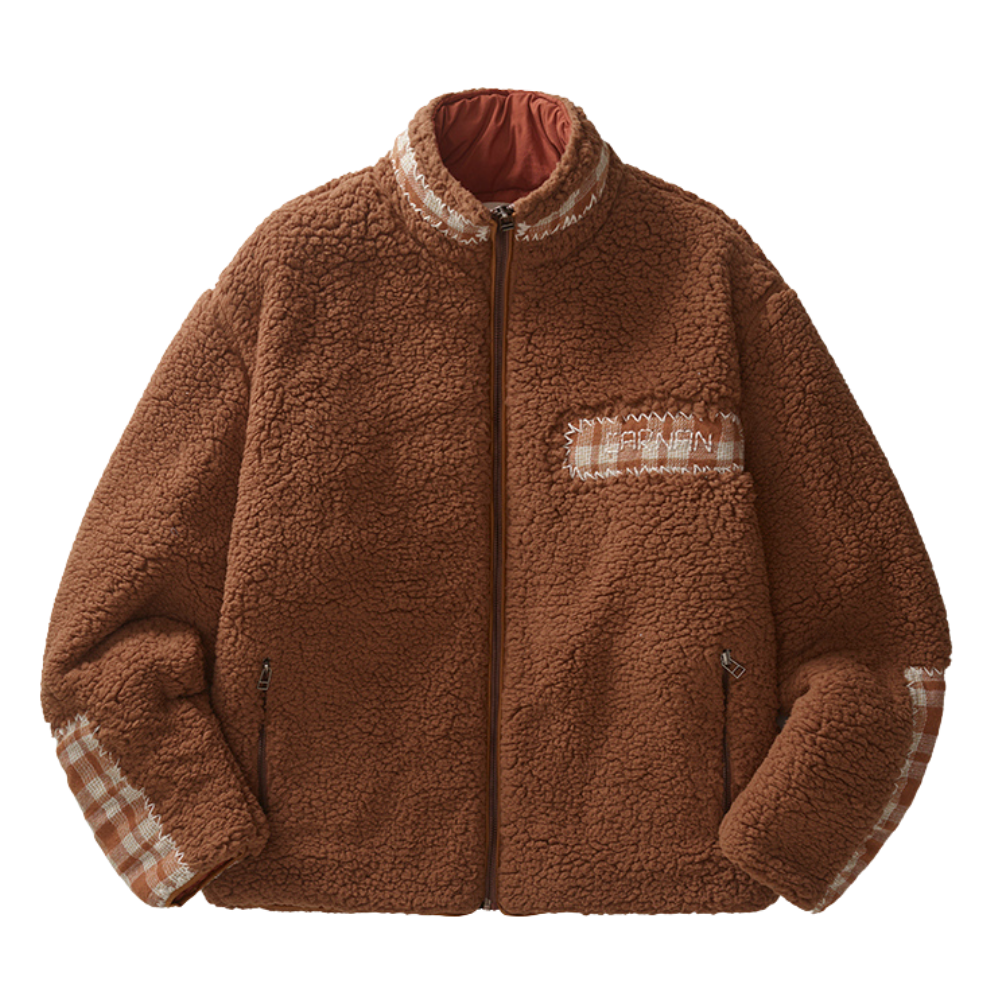 Jaqueta Carnan Fleece Plaid Marrom