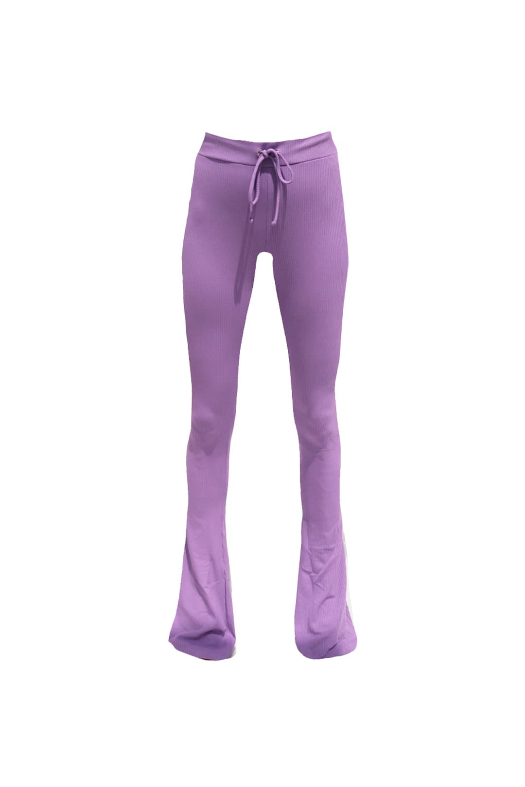 Calça Peggy Flare Malha Canelada Lilac
