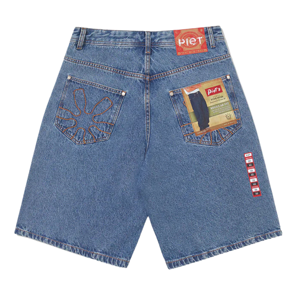 Shorts Jeans Piet Brand New Washed Denin Azul Claro