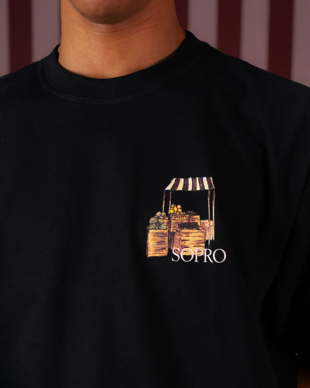 Camiseta Sopro Feria Libre Oversized Preta