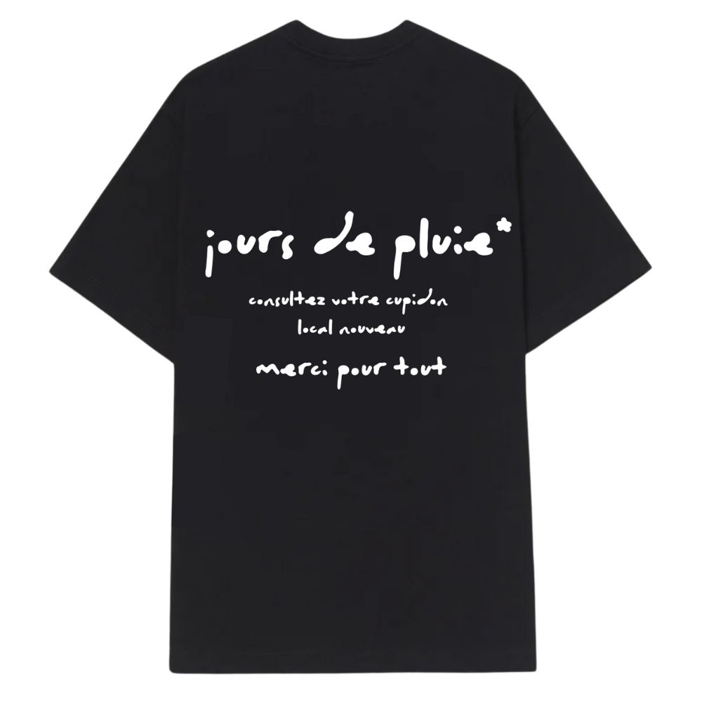 Camiseta Oversized Jours De Pluie Merci Preta
