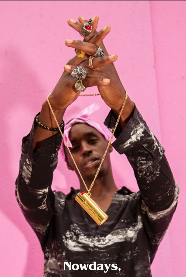 Porta Isqueiro Nowdays "El Fuego" Dourado