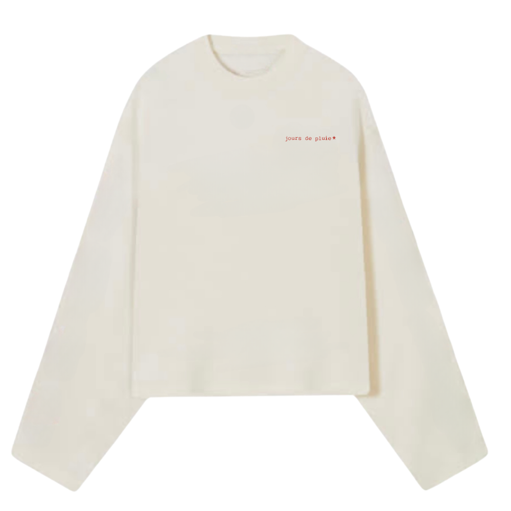 Camiseta Manga Longa Jours de Pluie Asterisk Branca