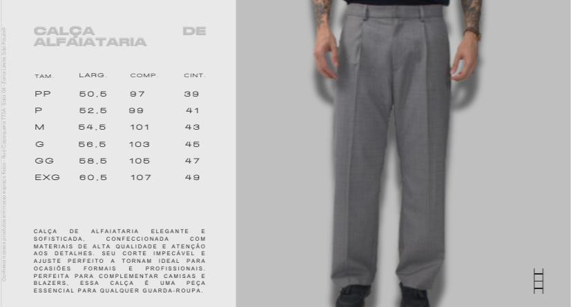 Calça Alfaiataria Jours de Pluie Gris