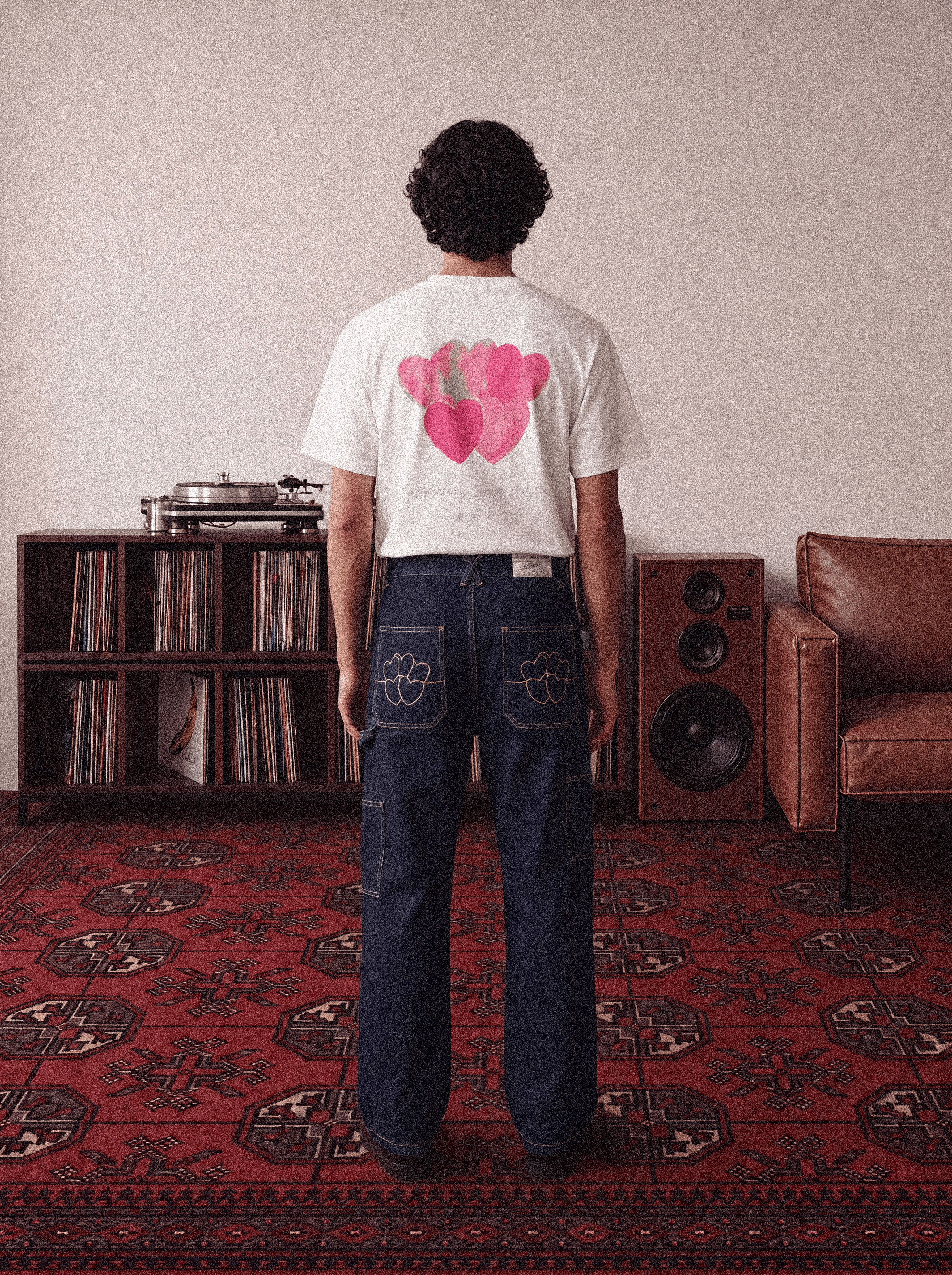 Camiseta Jours de Pluie Pink Hearts Tee Branca