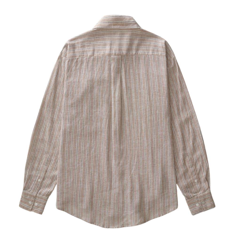 Camisa Carnan Striped Linen Bege