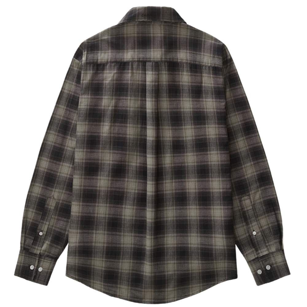 Camisa Carnan Plaid Distressed Preto e Cinza