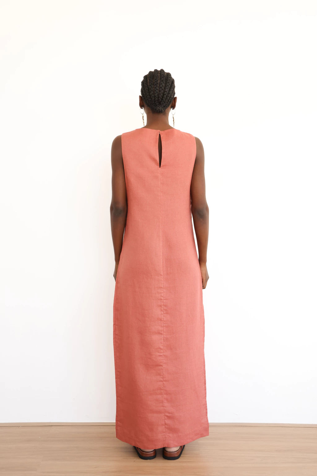Vestido Bossa Linho Canoa Rosé