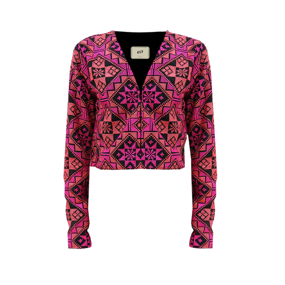 Casaqueto Cocktail Tule Bordado Pink