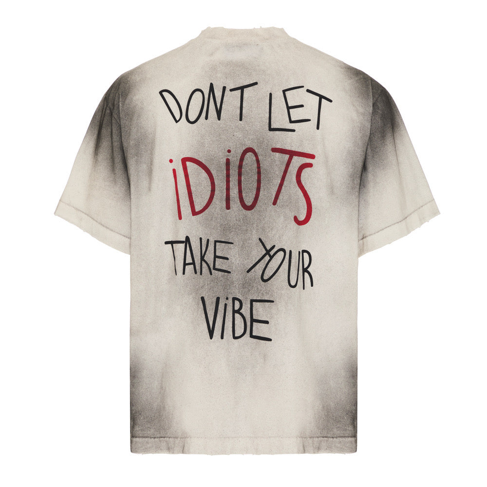 Camisa Adaz Don't Let Idiots Take Your Vibe Off White