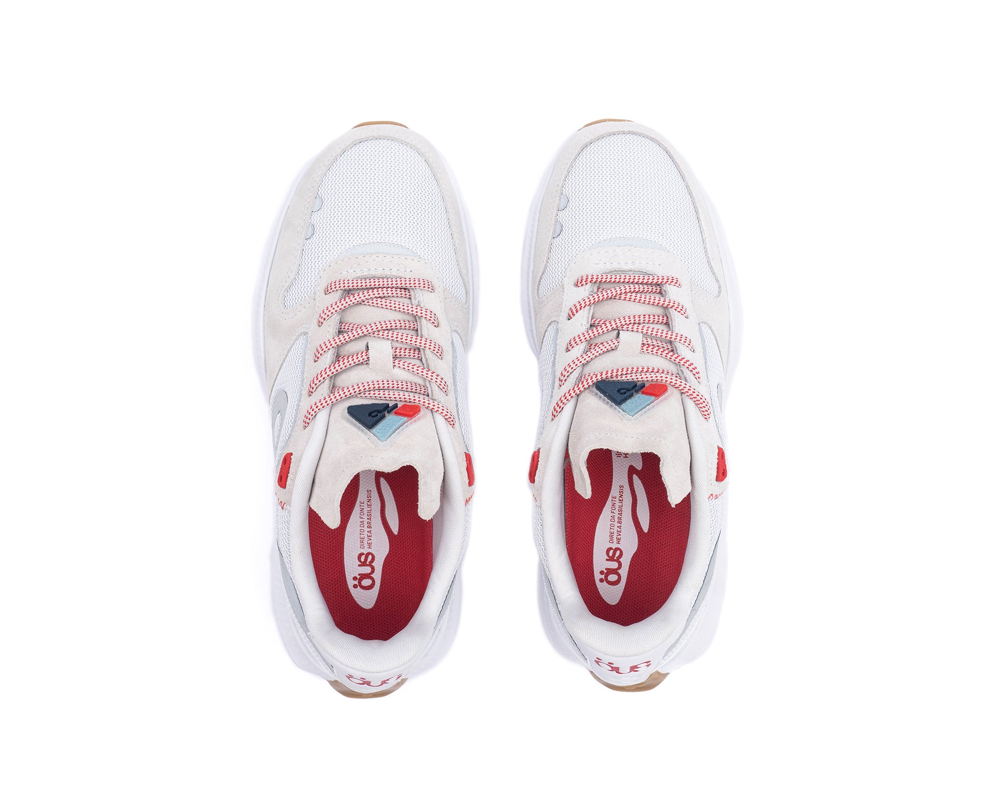 Tênis Ous Textil 01 Hevea Dots Branco e Vermelho