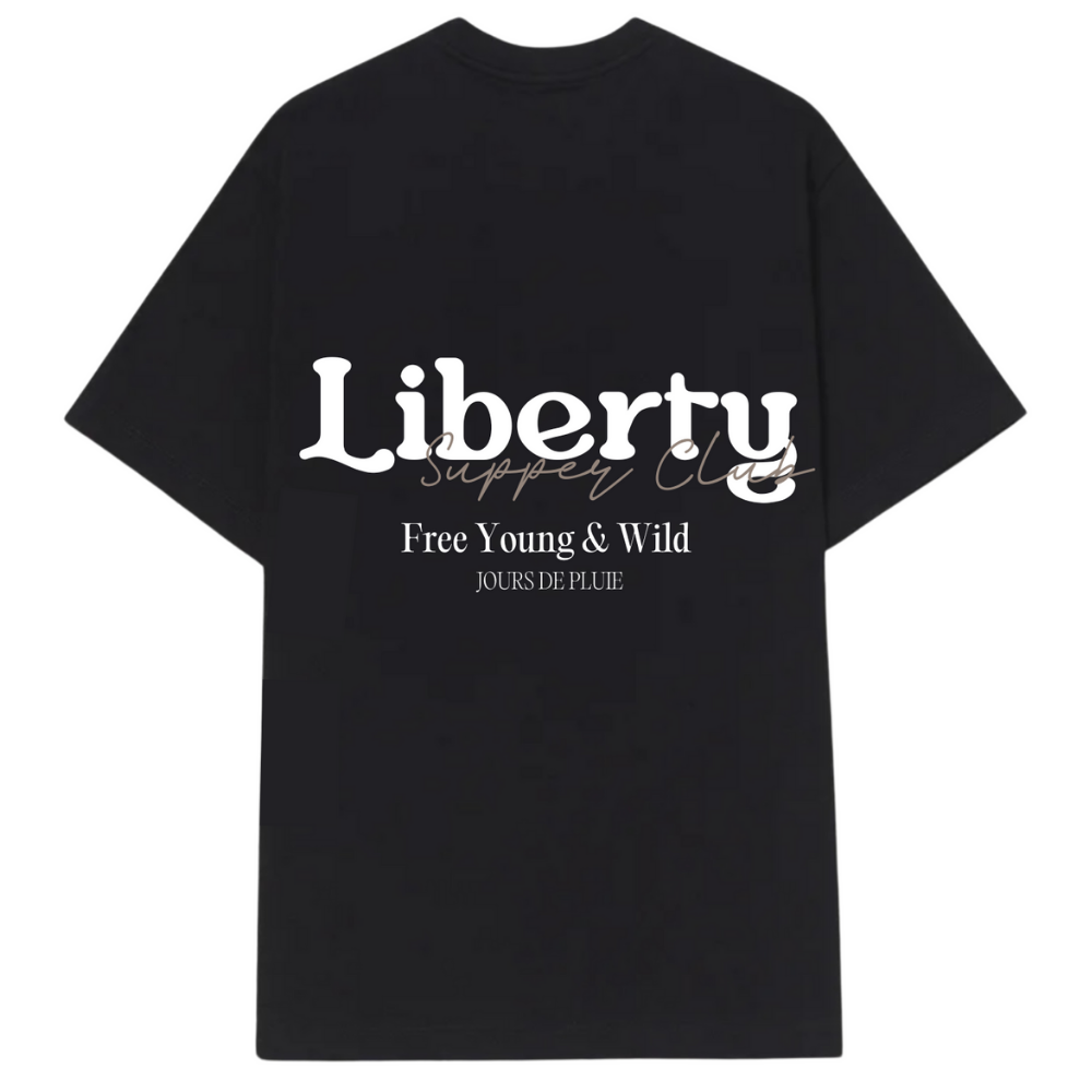 Camiseta Oversized Jours de Pluie Liberty Preta