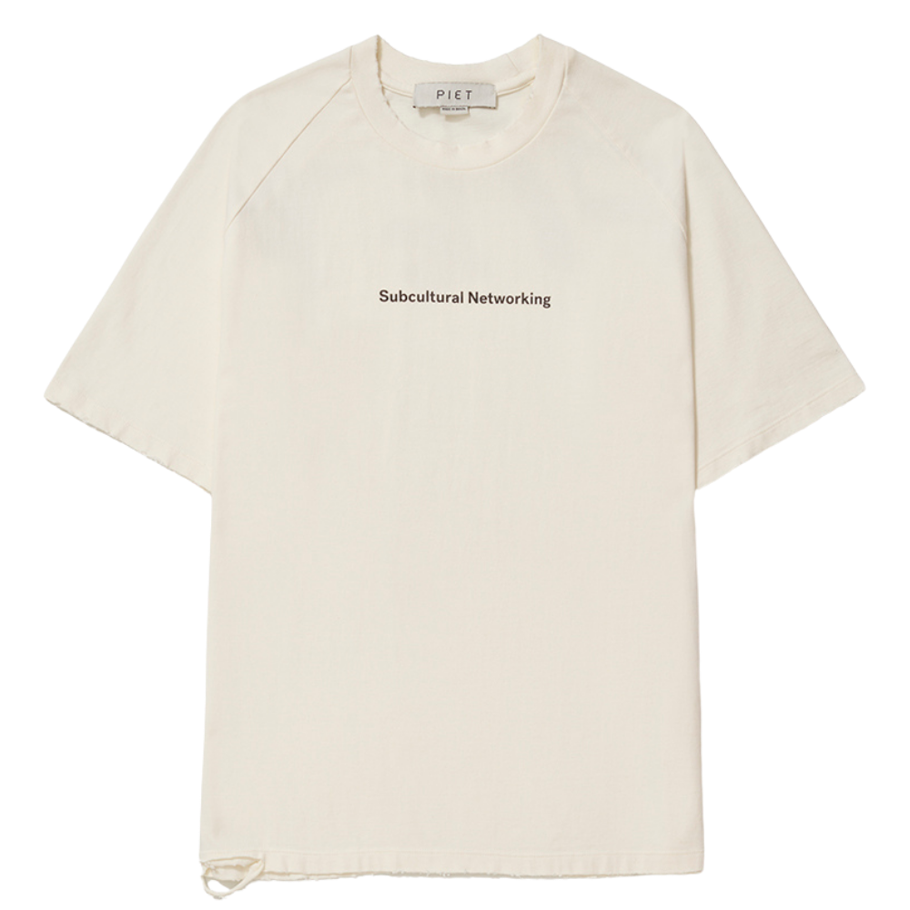 Camiseta Raglan Piet Sub-cultural Networking Branca