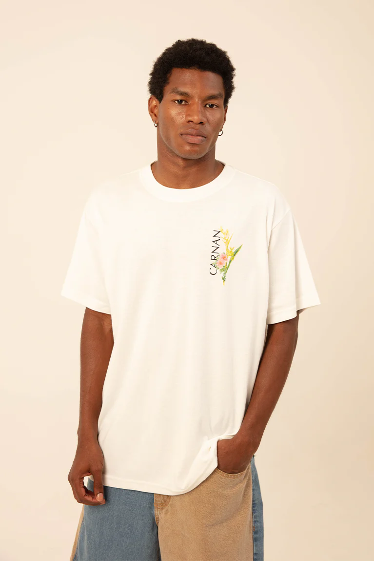 Camiseta Carnan Flower Heavy Branca