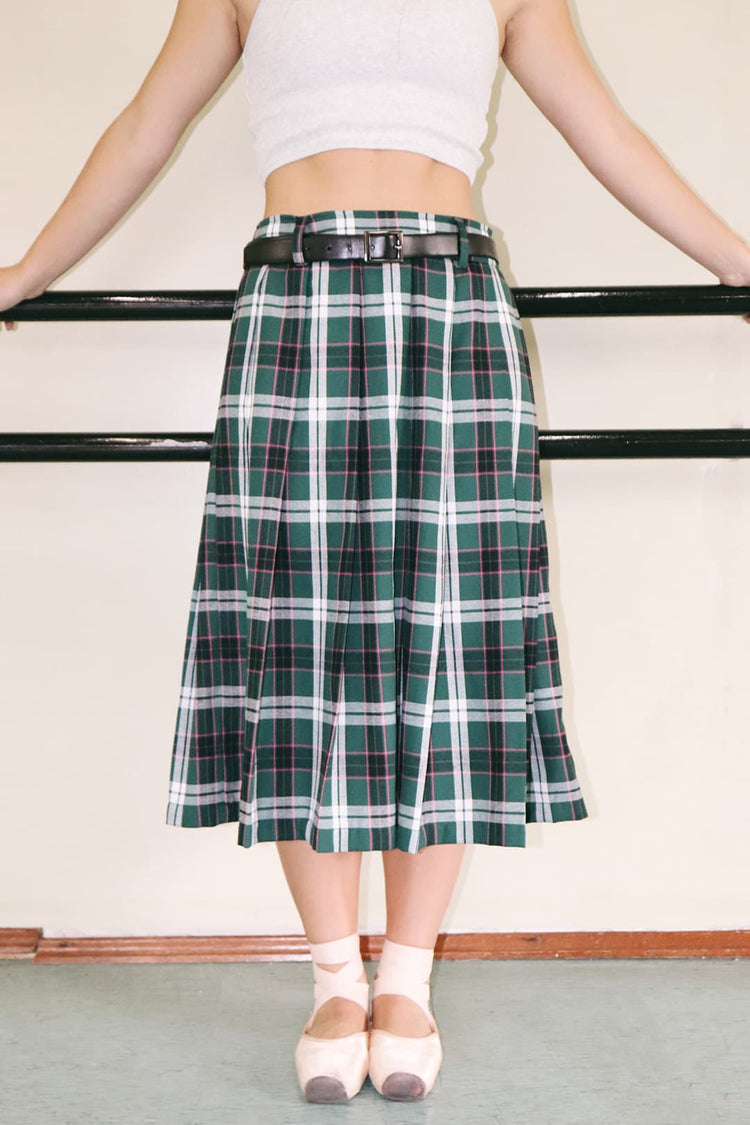 Saia Midi Plie Alfaiataria Green