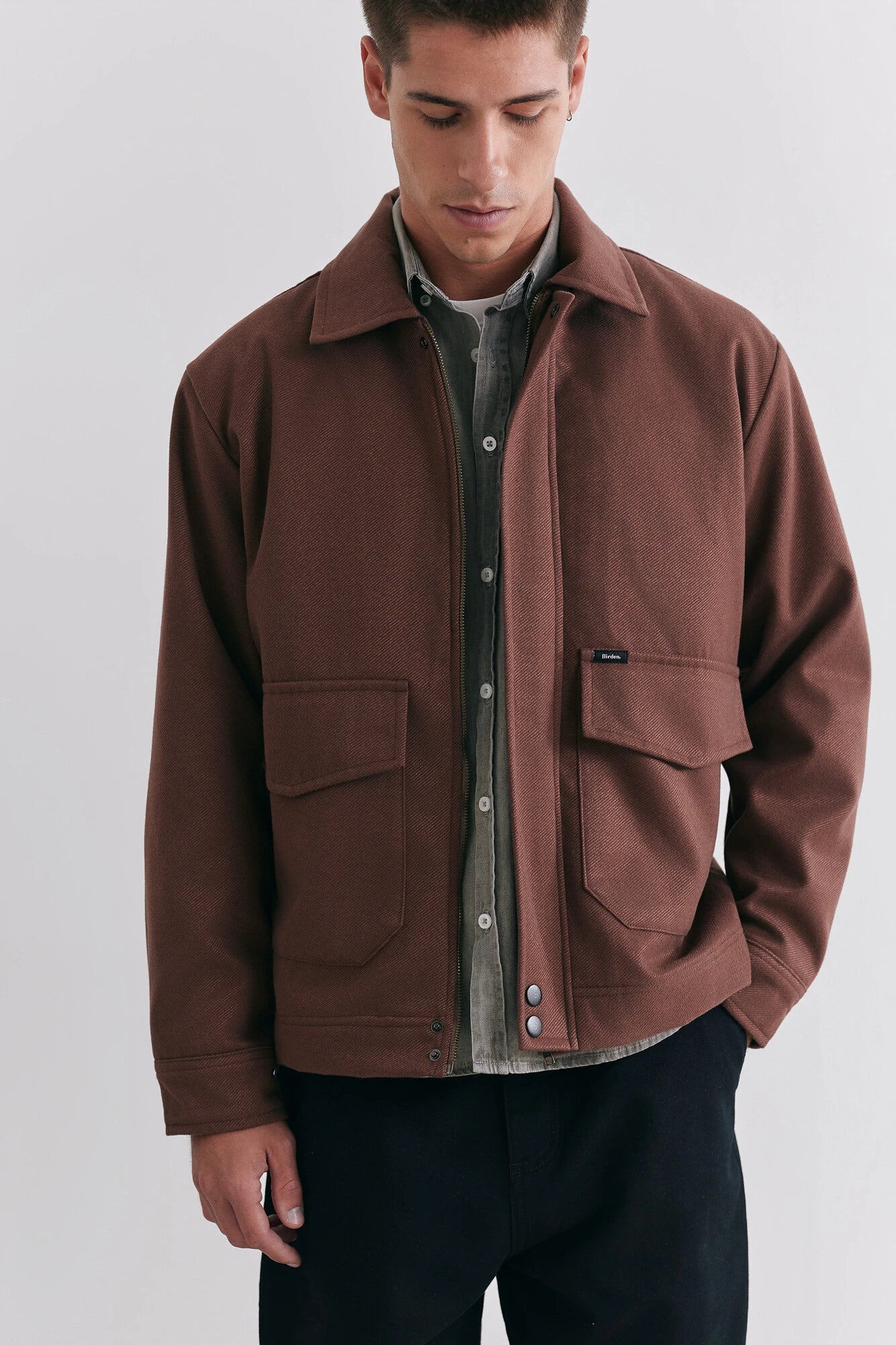 Jaqueta Birden Harbor Wool Cognac Marrom