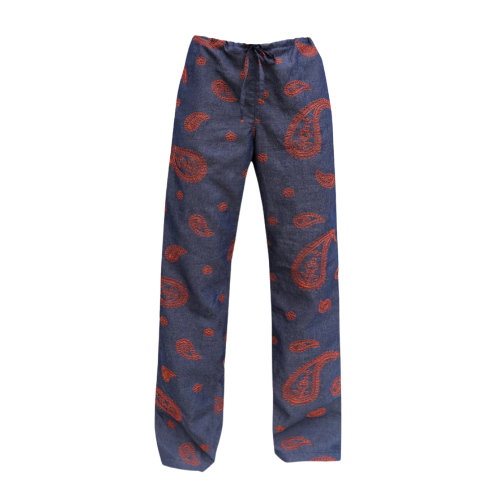 Calça Reta OLS Caxemira Bordado Orange