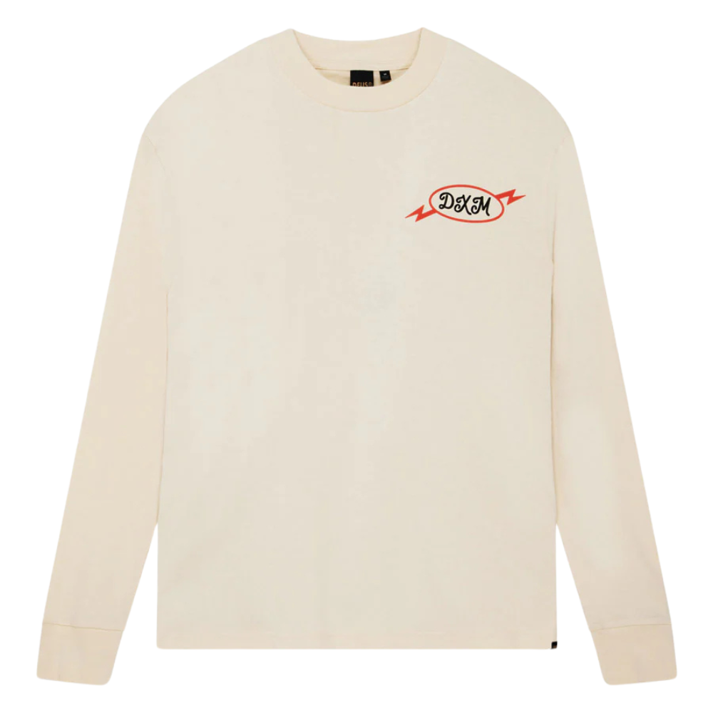 Camiseta Box Fit Manga Longa Deus Ex Machina Lota Dirty White