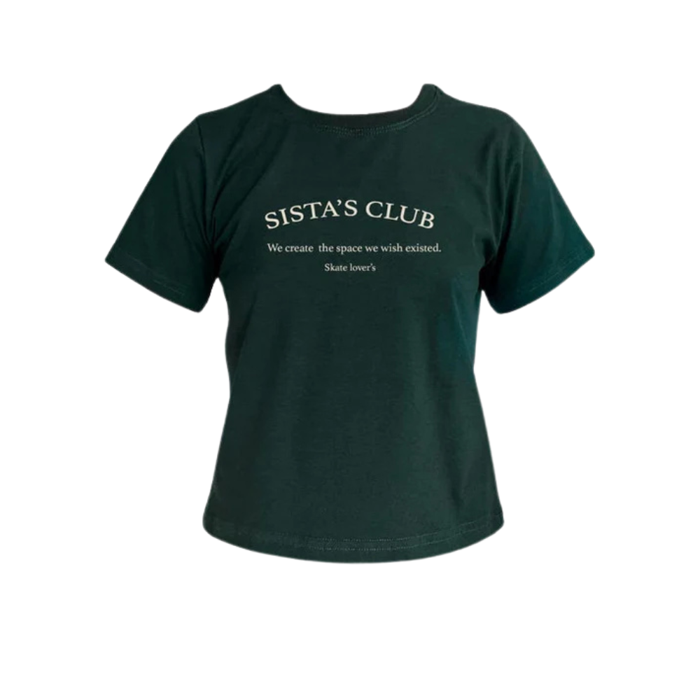 Camiseta Baby Look Sistas Club Green