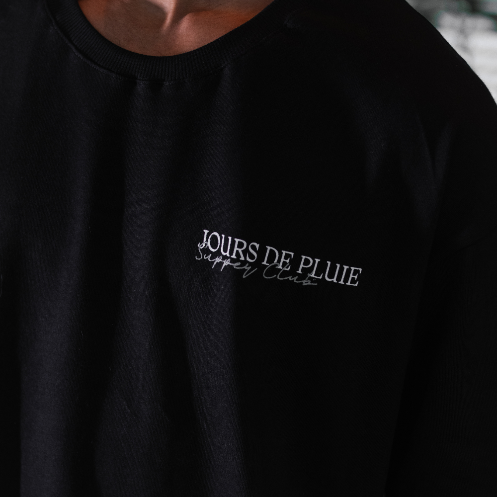 Camiseta Oversized Jours de Pluie Liberty Preta