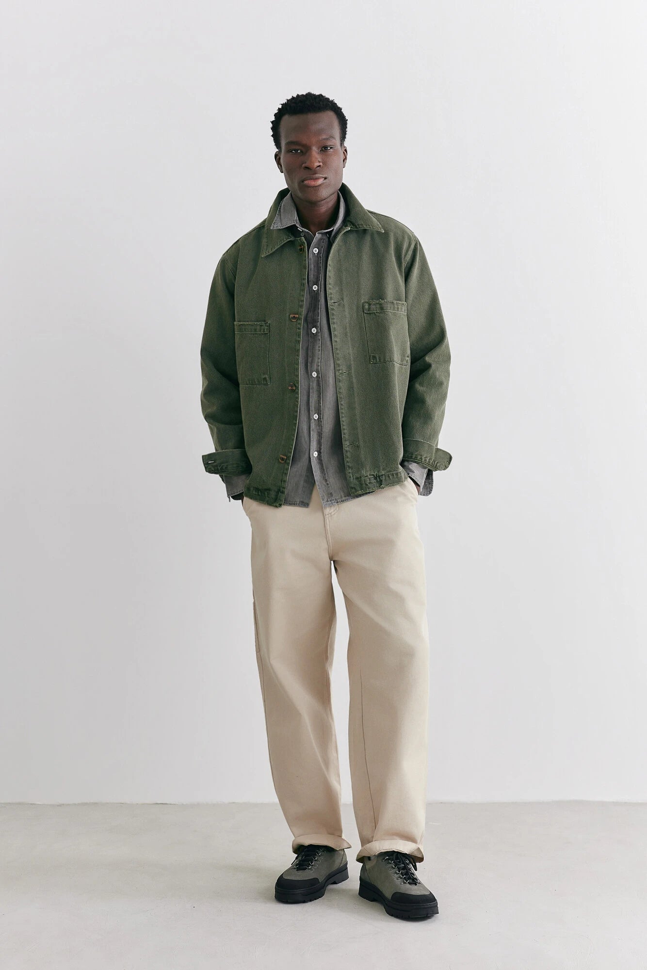 Jaqueta Birden Worker Overdyed Moss Verde