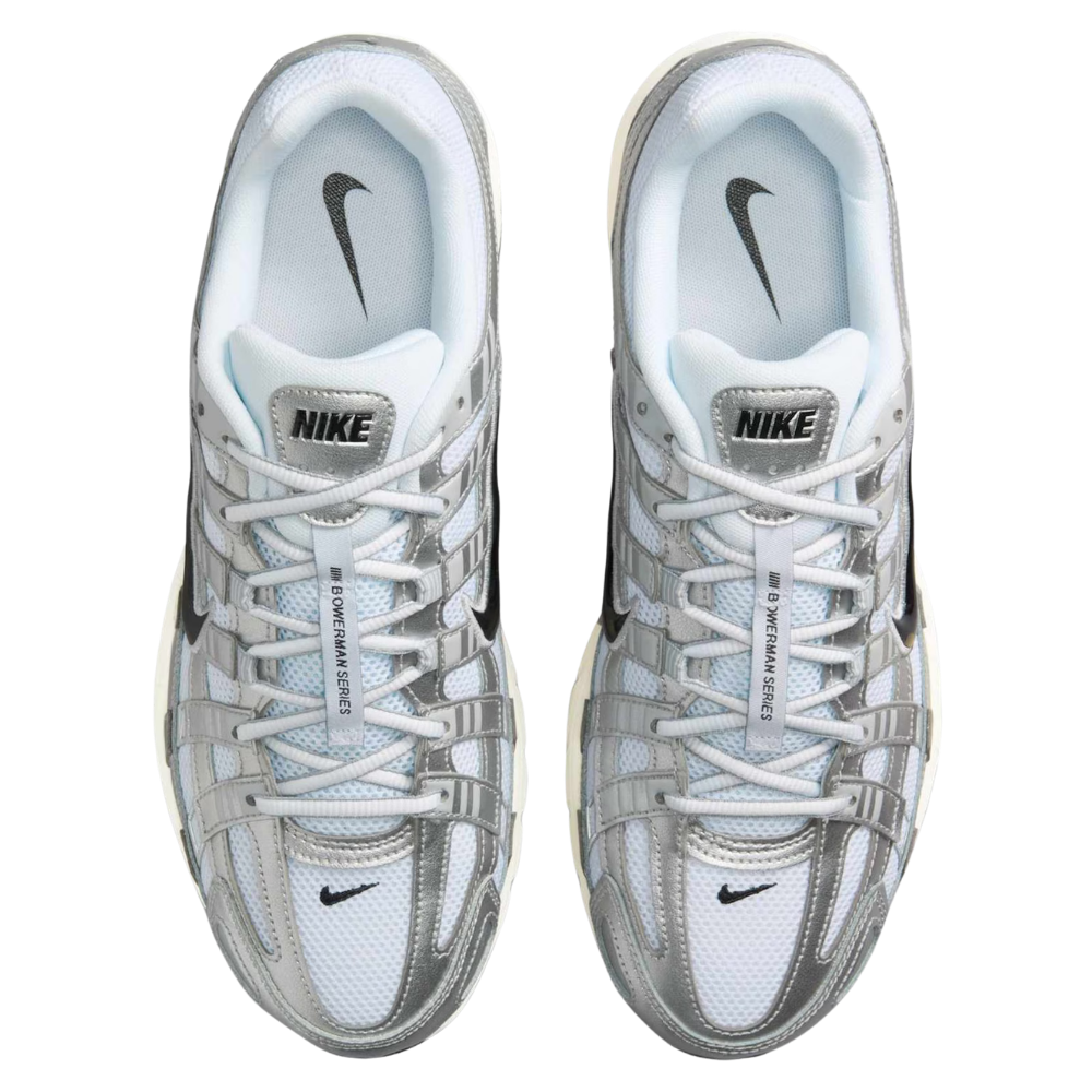 Tênis Nike P-6000 Branco e Prata
