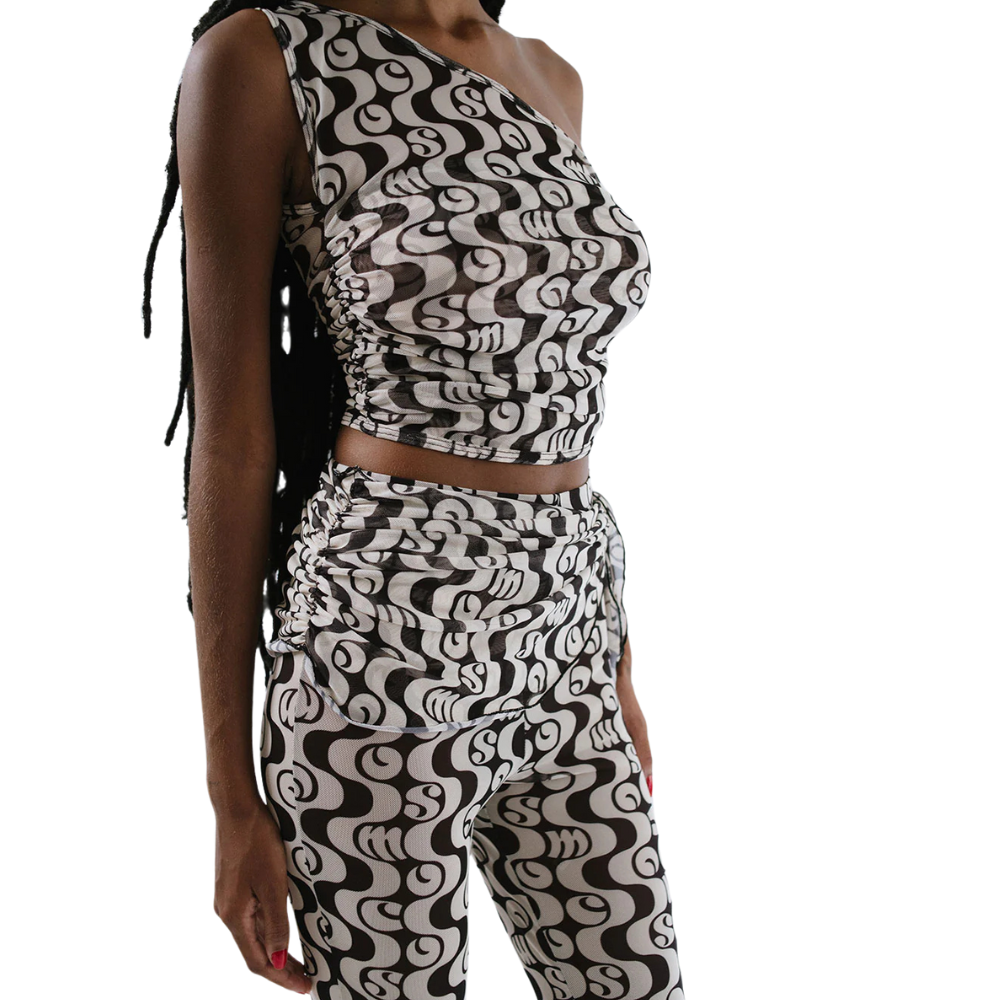 Top Tule Leni Orla Preto