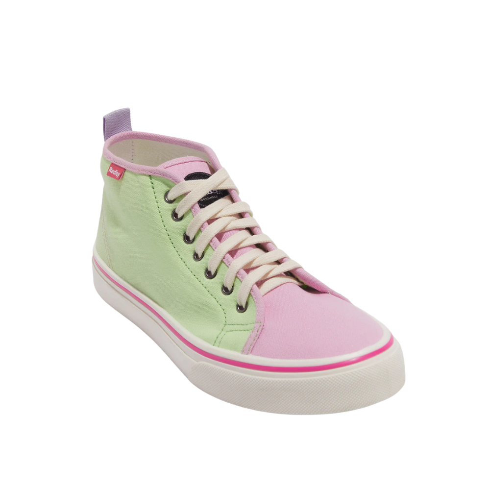 Tênis Originals Cano Alto Bicolor Fun Rosa Violeta Com Verde Menta