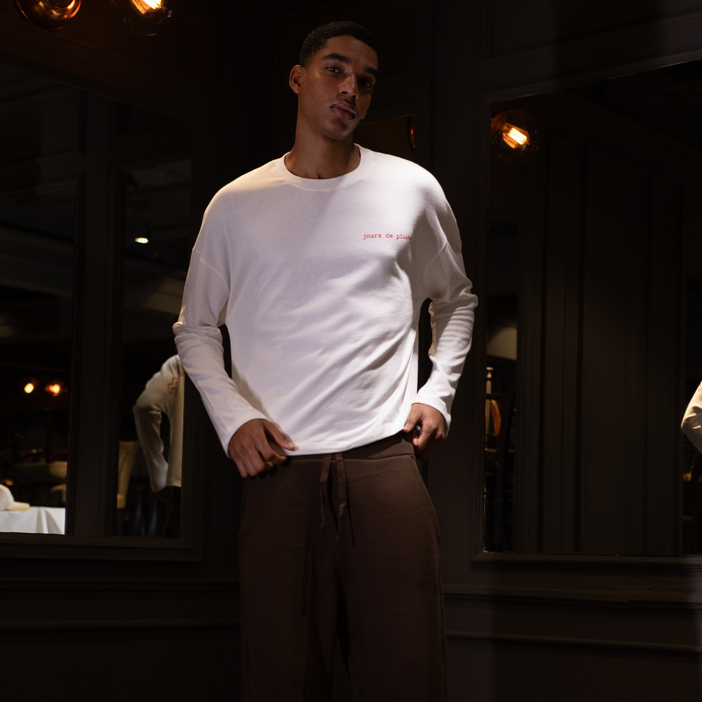 Camiseta Manga Longa Jours de Pluie Asterisk Branca