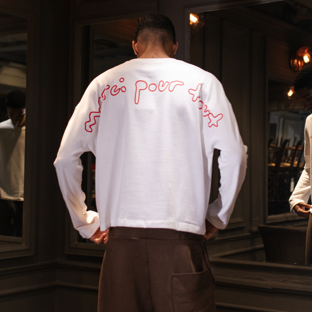 Camiseta Manga Longa Jours de Pluie Asterisk Branca