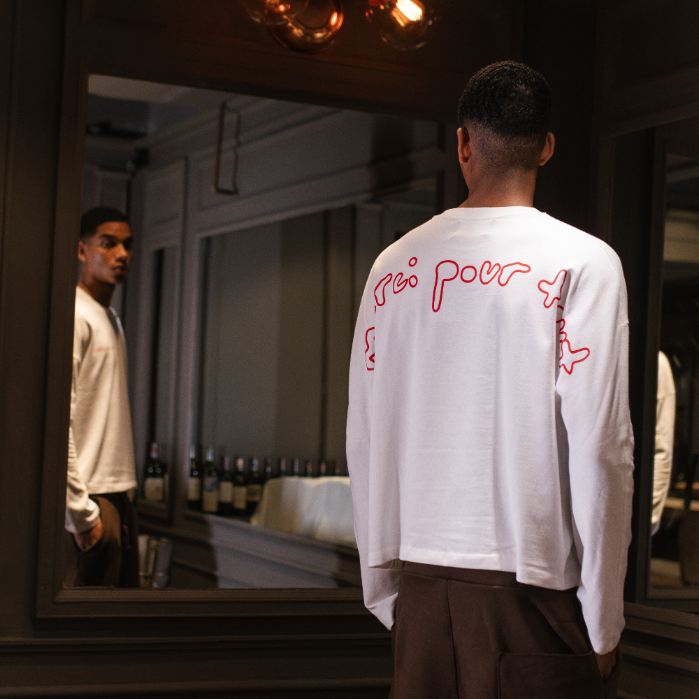 Camiseta Manga Longa Jours de Pluie Asterisk Branca