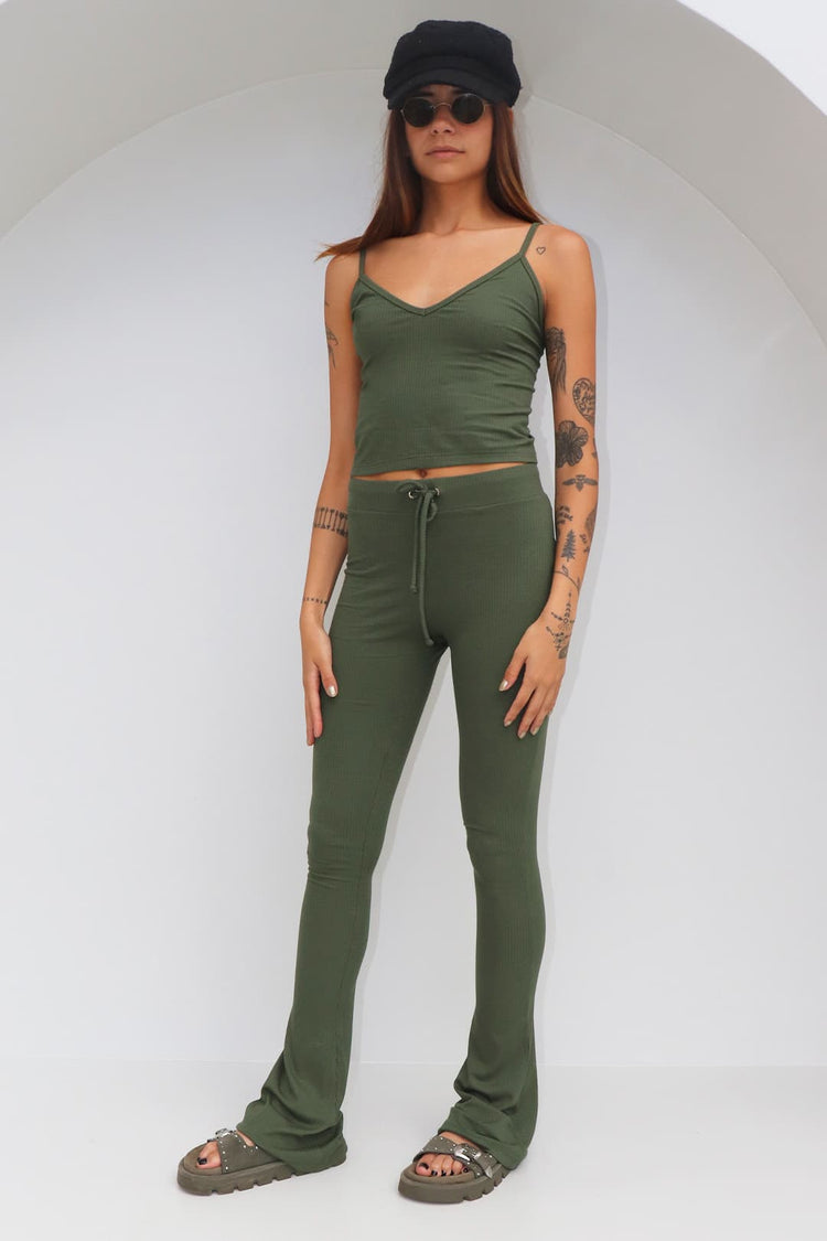 Regata Wild Malha Canelada Jungle Green