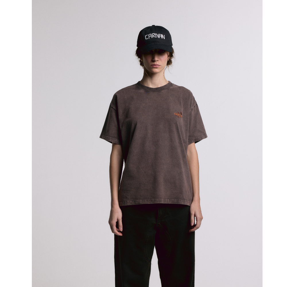 Camiseta Boxy Carnan Marrom Estonado