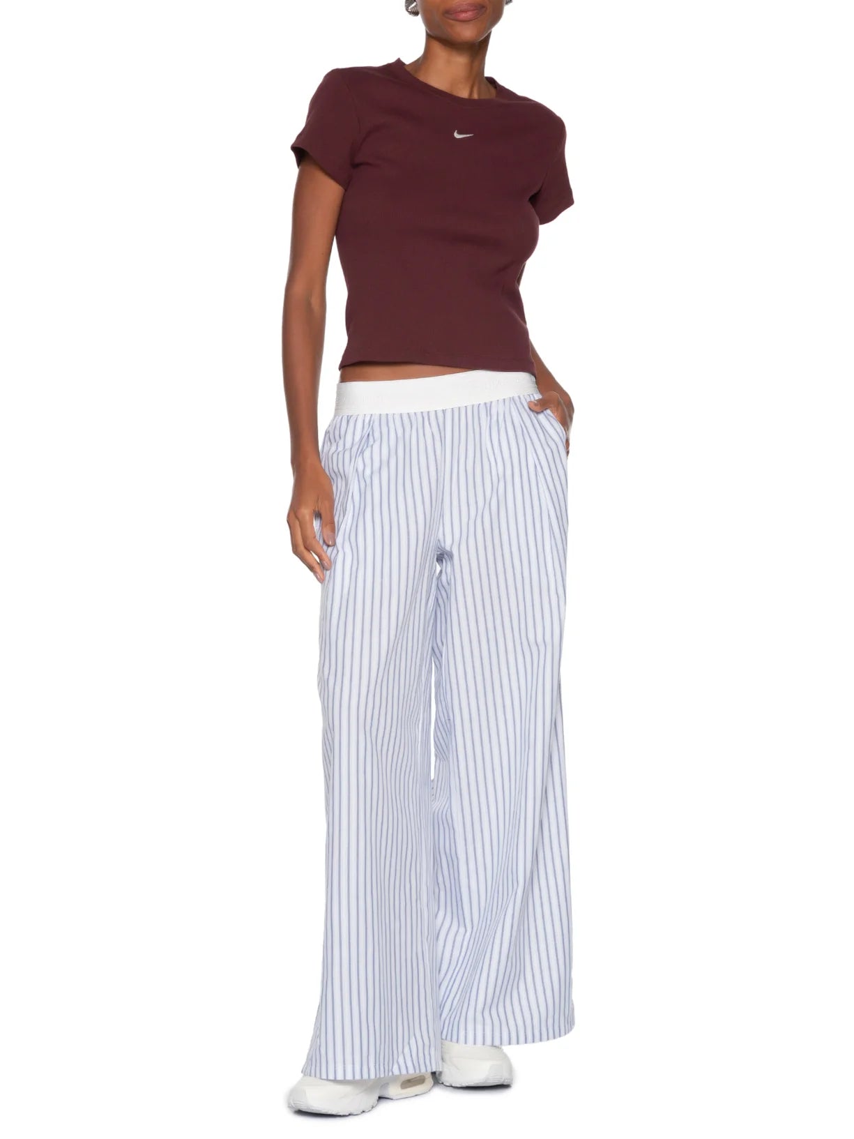 Calça Feminina Nike Sportswear Woven Stripe Azul