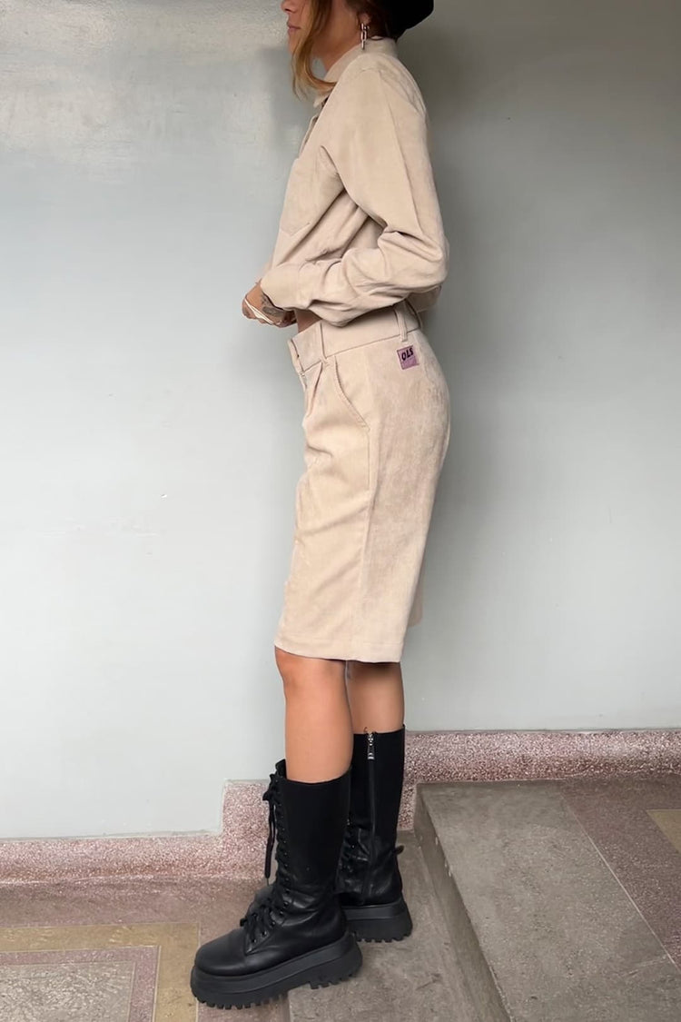 Bermuda Attitude Alfaiataria Cotelê Sand