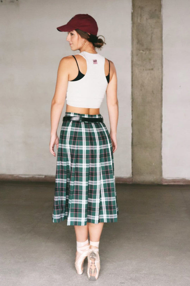 Saia Midi Plie Alfaiataria Green