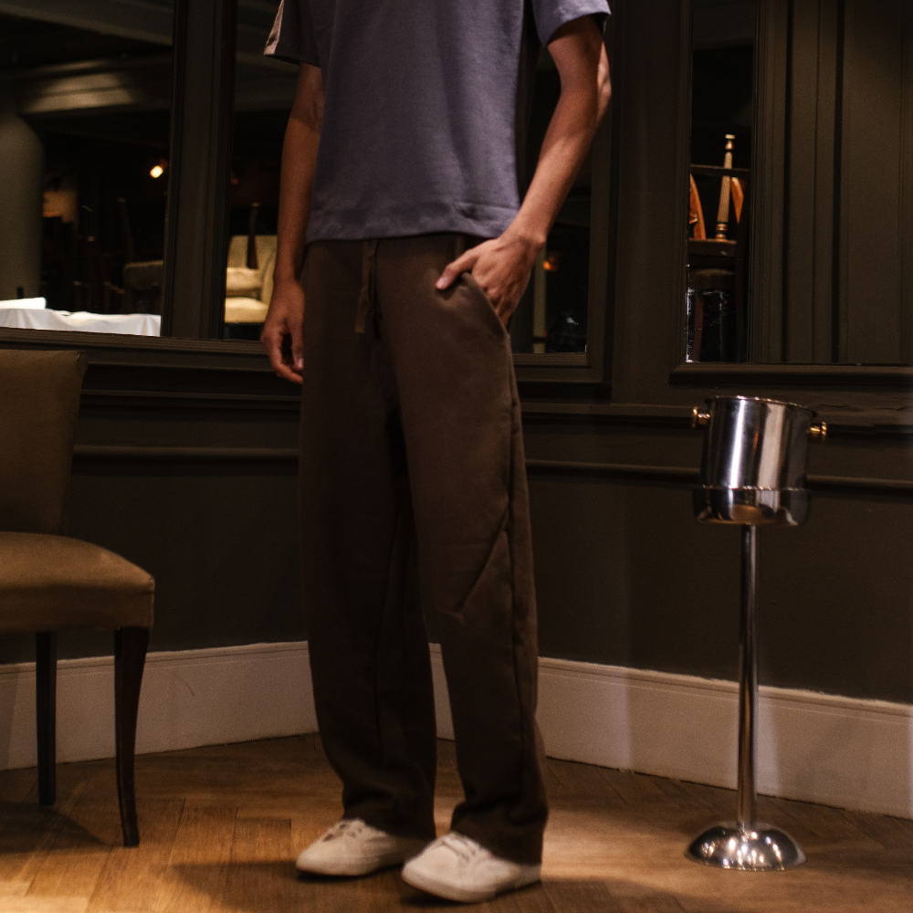 Calça Moletom Baggy Jours de Pluie Marrom