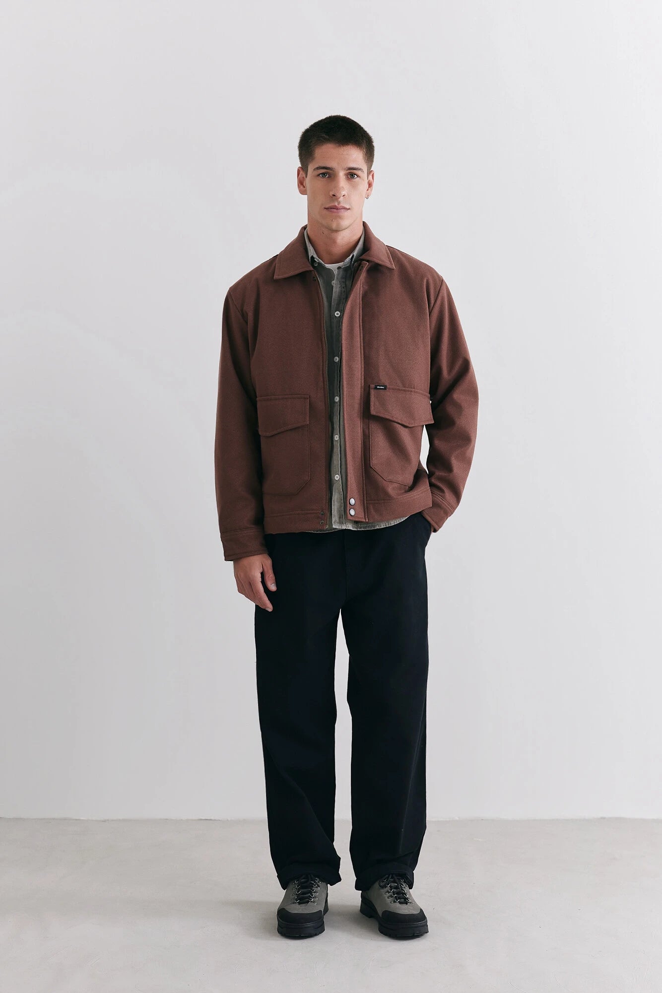 Jaqueta Birden Harbor Wool Cognac Marrom